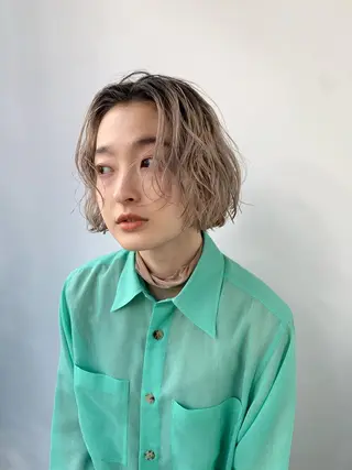 ショート ハイトーンNo.1✨ パーマ✨イマイタツヤのヘアスタイル