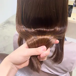 ロング 酸性ストレート/ブリ ーチなしWカラー河本のヘアスタイル