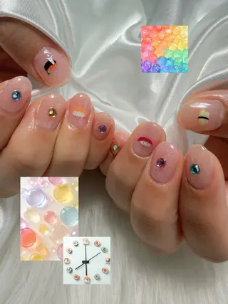 ネイル ゴテゴテ💙ワンホン リオナのネイルデザイン