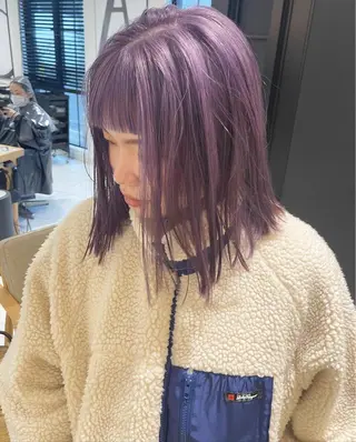 ミディアム カラー ラベンダー/レイヤー スタイル🤎mamiのヘアスタイル