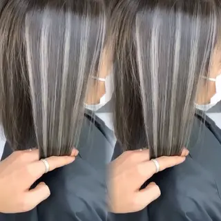 ロング カラー 表参道/ハイライト バレイヤージュのヘアスタイル