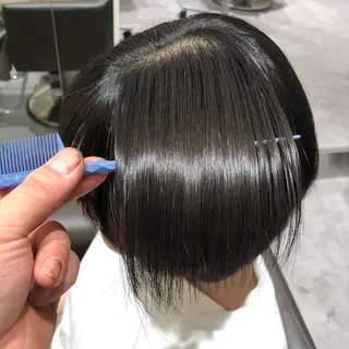 ショート ムトウセイマ/ 縮毛矯正/ブリーチのヘアスタイル