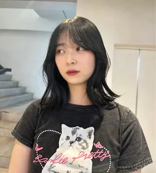 セミロング 韓国ヘアメンズ・レデ ィース特化ミクのヘアスタイル