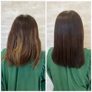 セミロング カラー ヘアアレンジ 髪質改善&艶感カラー 🪄岡井美結のヘアスタイル