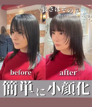 ミディアム 🫧顔周りレイヤー/ ウルフ/縮毛/白倉のヘアスタイル