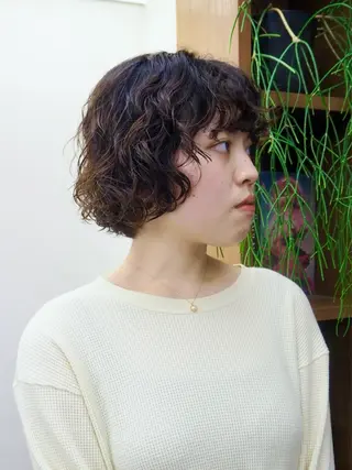 ミディアム パーマ 似合わせレイヤー/ パーマヘア/高倉のヘアスタイル