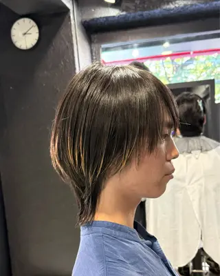 ミディアム メンズ 【フェザーパーマ】 【縮毛矯正】鶴田文のヘアスタイル