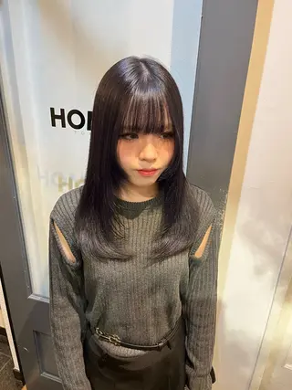 セミロング カラー sora / 渋谷 / ハイトーンのヘアスタイル