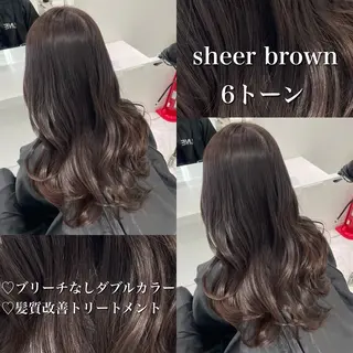 カラー 🤍ブリーチなし ブラウンhimi🤍のヘアスタイル