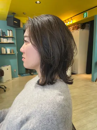 ミディアム カラー 末石 智のヘアスタイル