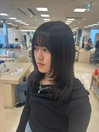 セミロング 🎀暖色カラー/透明 感カラー/ひな🎀のヘアスタイル