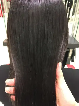 ロング 傷んだ髪をサラサラに 曲がる縮毛矯正◎高岡のヘアスタイル