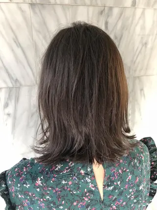 ミディアム カラー パーマ ヘアアレンジ 【白髪ぼかし 専門GBG】自由が丘のヘアスタイル