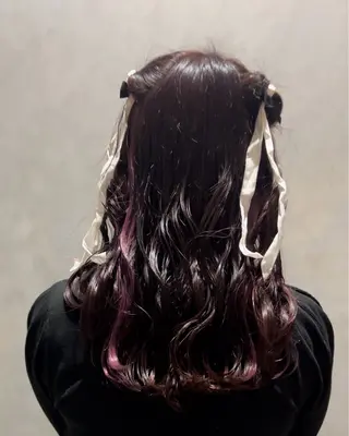 セミロング カラー ヘアアレンジ ハイトーン /レイヤー/ふみやのヘアスタイル