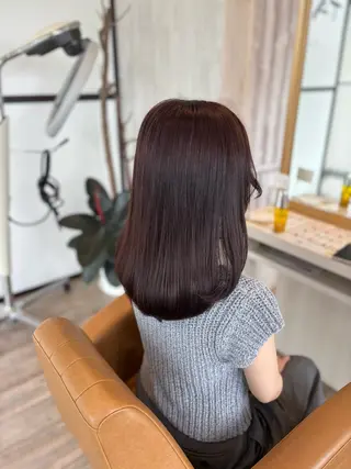 ミディアム カラー yui🥀/ボブ /ブリーチなしカラーのヘアスタイル