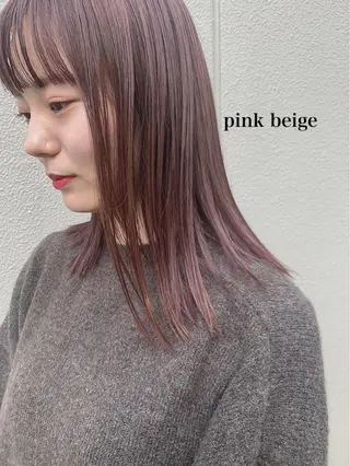 セミロング カラー 透明感カラー👑 井上美乃里のヘアスタイル