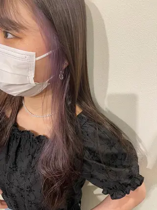 ロング カラー ヘアアレンジ 抜け感ボブ×パーマ |kazaneのヘアスタイル