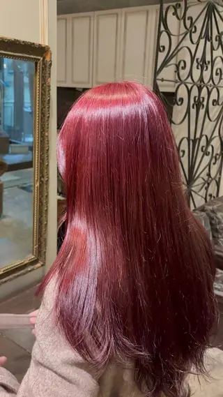 セミロング 美髪矯正 透明感 カラー⭐️ユウキのヘアスタイル