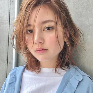 ミディアム カラー ヘアアレンジ 【ダメージレス施術】 【透明感】北村 拓也のヘアスタイル