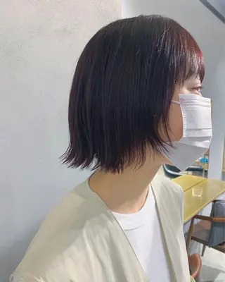 カラー ボブパーマコテ巻き風 パーマNo1深江秀平のヘアスタイル