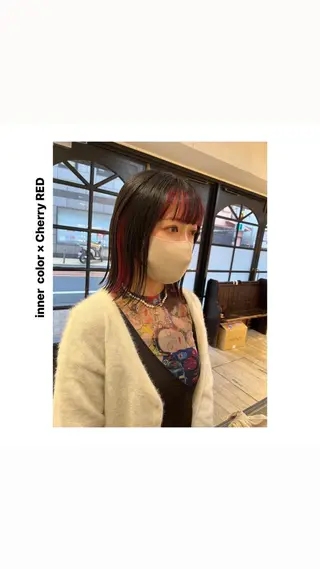 ミディアム カラー パーマ ヘアアレンジ メンズ キッズ ネイル マツエク・マツパ アイブロウ hiro【沿線で叶う 似合わせhair】のヘアスタイル