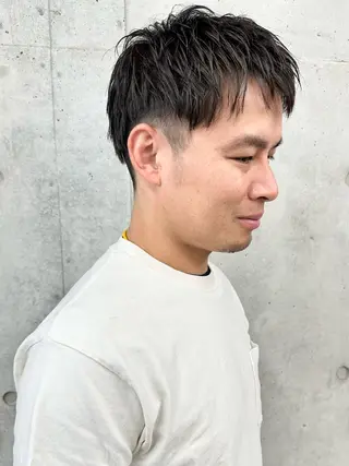 ショート メンズ ボブ/ゆるふわ ボブパーマ/とういのヘアスタイル