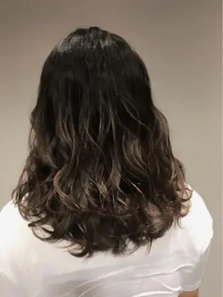 ミディアム カラー パーマ ヘアアレンジ 【mokuオーナー】 ちはるのヘアスタイル