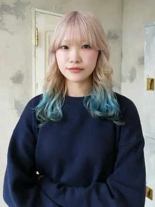 セミロング カラー 笹原 叶のヘアスタイル