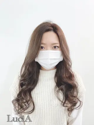 ロング ヘアアレンジ カラー LuciA/エクステ カラーのヘアスタイル