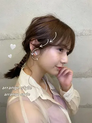 セミロング ナガイ アヤのヘアスタイル
