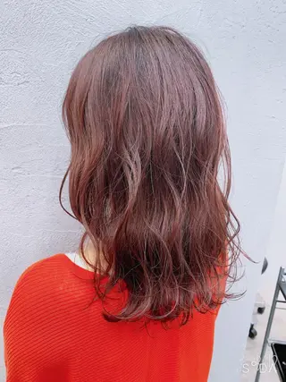 セミロング カラー 前髪顔周りカット 沼田　拓斗のヘアスタイル