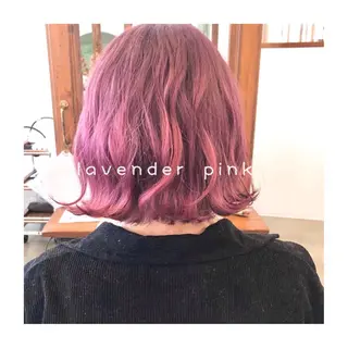 ミディアム カラー パーマ ヘアアレンジ ゆさこのか ダブルカラー／縮毛のヘアスタイル