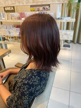 ショート カラー ブリーチなしカラー/ 暖色カラー/艶カラーのヘアスタイル