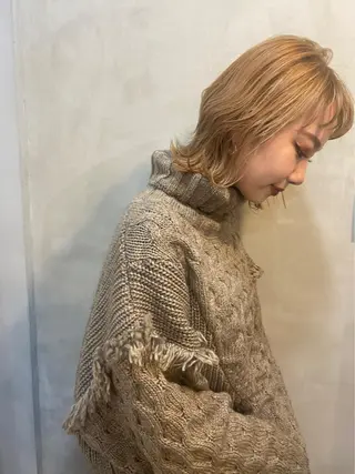 ミディアム カラー パーマ ヘアアレンジ ハイトーン/透け感 カラー🎀真香のヘアスタイル