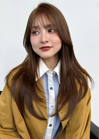 セミロング 艶髪／レイヤー／ 垢抜け🩵／MARIのヘアスタイル