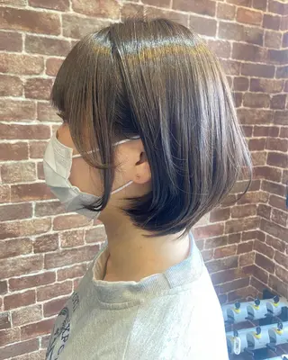 ミディアム カラー パーマ ヘアアレンジ メンズ キッズ ネイル マツエク・マツパ アイブロウ 久木原 ゆりのヘアスタイル