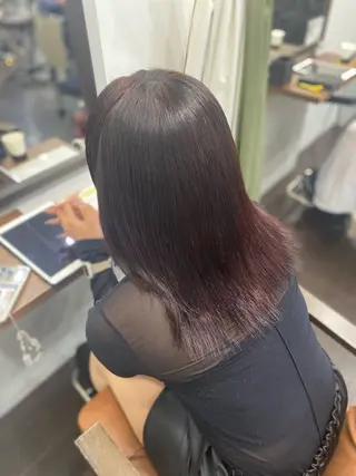 セミロング カラー ヘアアレンジ 🍒ᩚ名駅/艶髪 縮毛矯正/あゆ🍒ᩚのヘアスタイル