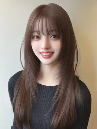ロング ブリーチなしWカラー × ハイトーン さきのヘアスタイル