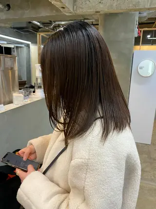 ミディアム カラー シミズ アスカのヘアスタイル