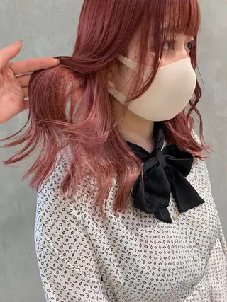 セミロング カラー 艶ハイトーン/ヘア アレンジAYAKAのヘアスタイル