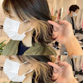 ミディアム カラー ウルフカット ハッシュカット/七海のヘアスタイル