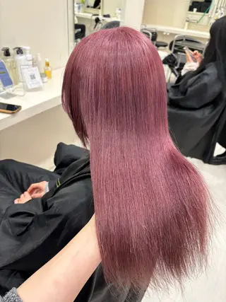 ロング カラー ヘアアレンジ 韓国レイヤー＆ピンク 艶髪🩶maikoのヘアスタイル