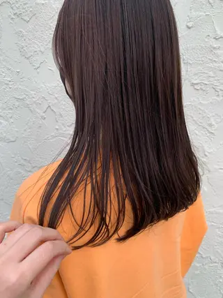 ロング カラー カワサキ マホのヘアスタイル