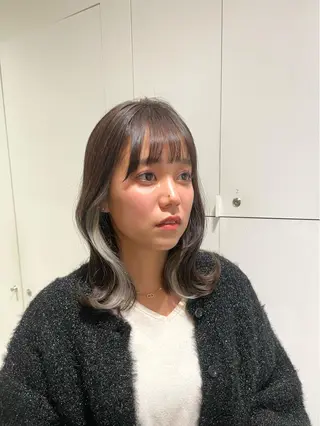 セミロング カラー loely 💞miyuのヘアスタイル