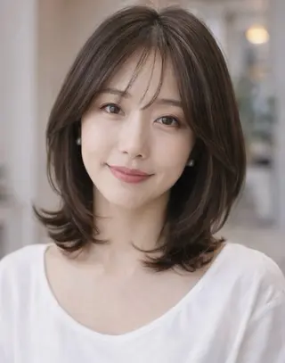 ミディアム 40代ママの 若見え専門美容師のヘアスタイル