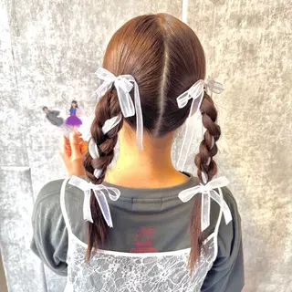 ロング ヘアアレンジ ヘアメ🎀推しカラー 🥣横浜/しほ🧸のヘアスタイル