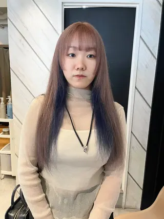 ロング kanta 梅田 韓国ハイトーンのヘアスタイル