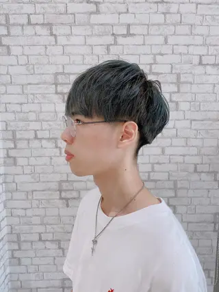 ショート カラー ヘアアレンジ メンズ ブリーチなし艶カラー 東家のヘアスタイル
