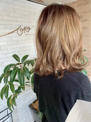 ミディアム カラー ORO西宮/ ナカエ テッタのヘアスタイル
