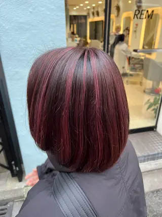 ミディアム カラー パーマ 堀井 凌平のヘアスタイル